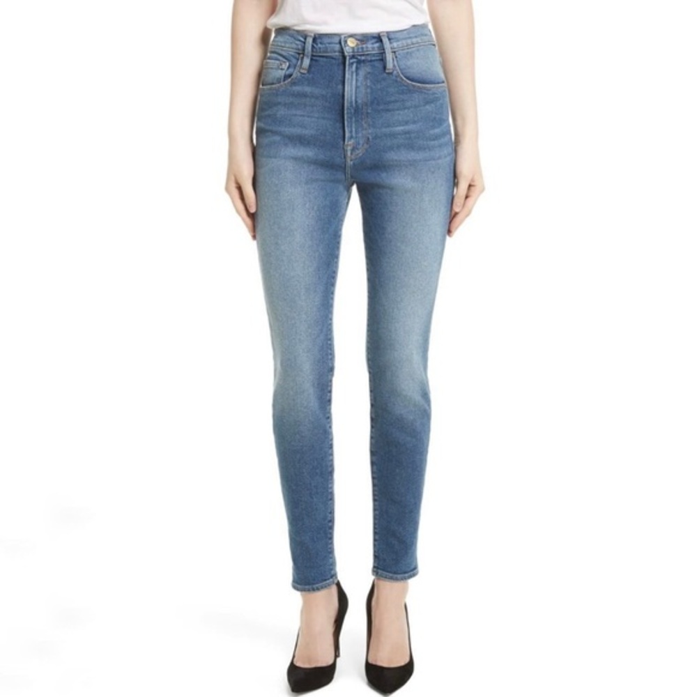 Frame Ali High Rise Skinny Jean in Juniper‎ Blue